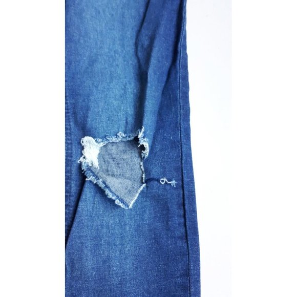 HUE Leggings U17590 Denim Blue Ripped Torn Distress Slim INK WASH Blue ( S ) - Picture 2 of 2